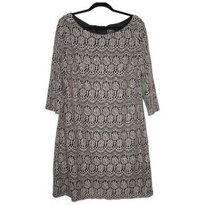 Elegant Lace Dress in Black and Cream